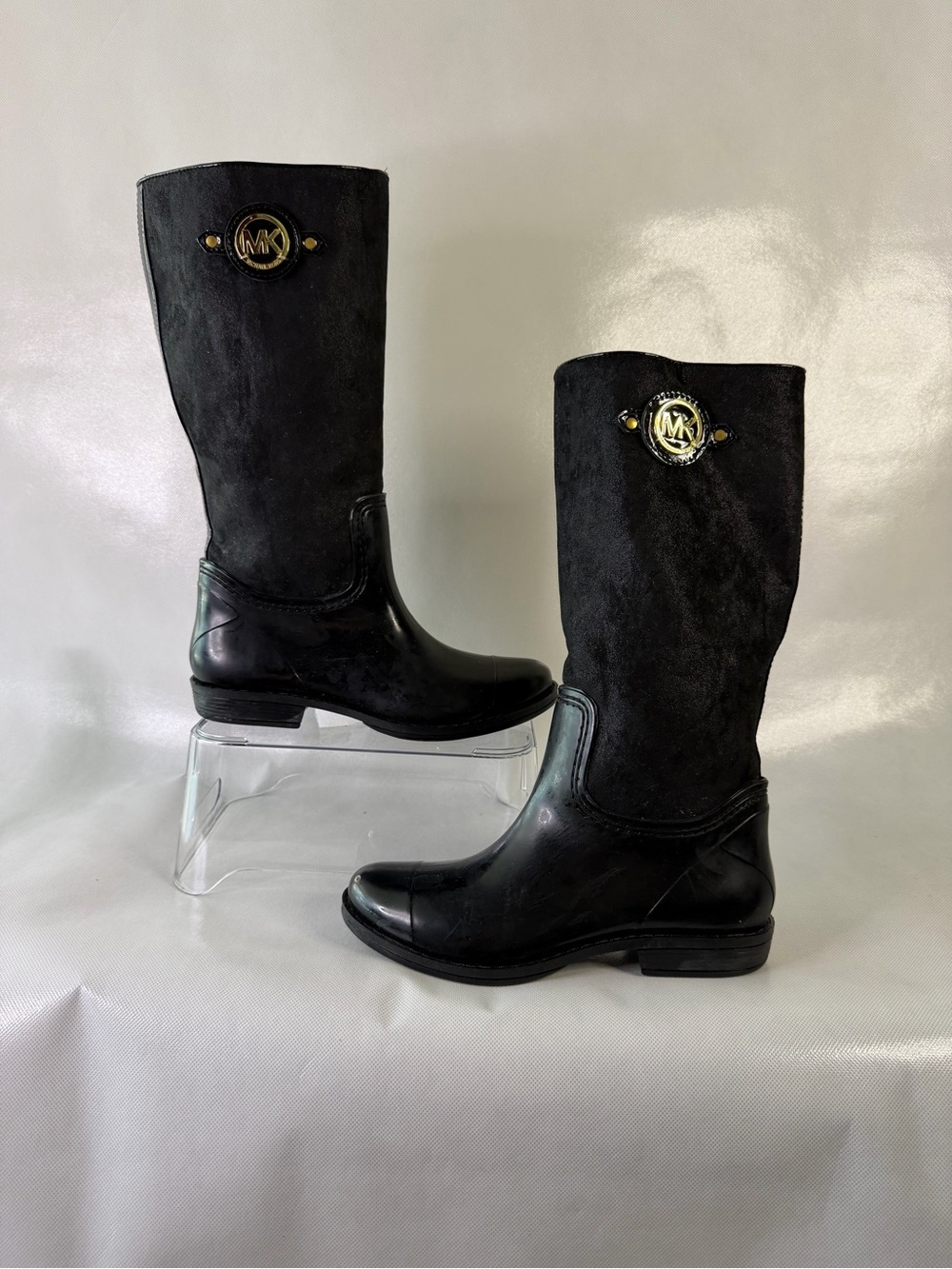 Michael Kors Girls Black Tall Rain/Riding Boots – Size 4 🖤✨